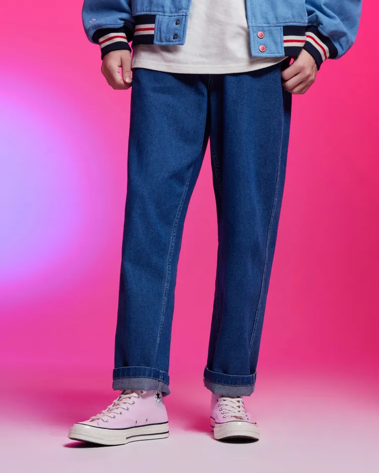 1970s经典款男女运动高帮帆布鞋粉色